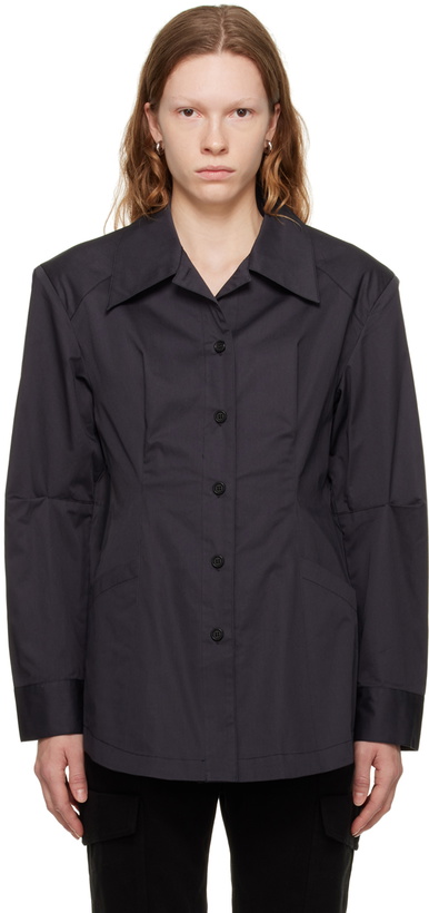 Photo: DRAE Navy Pointed Collar Shirt