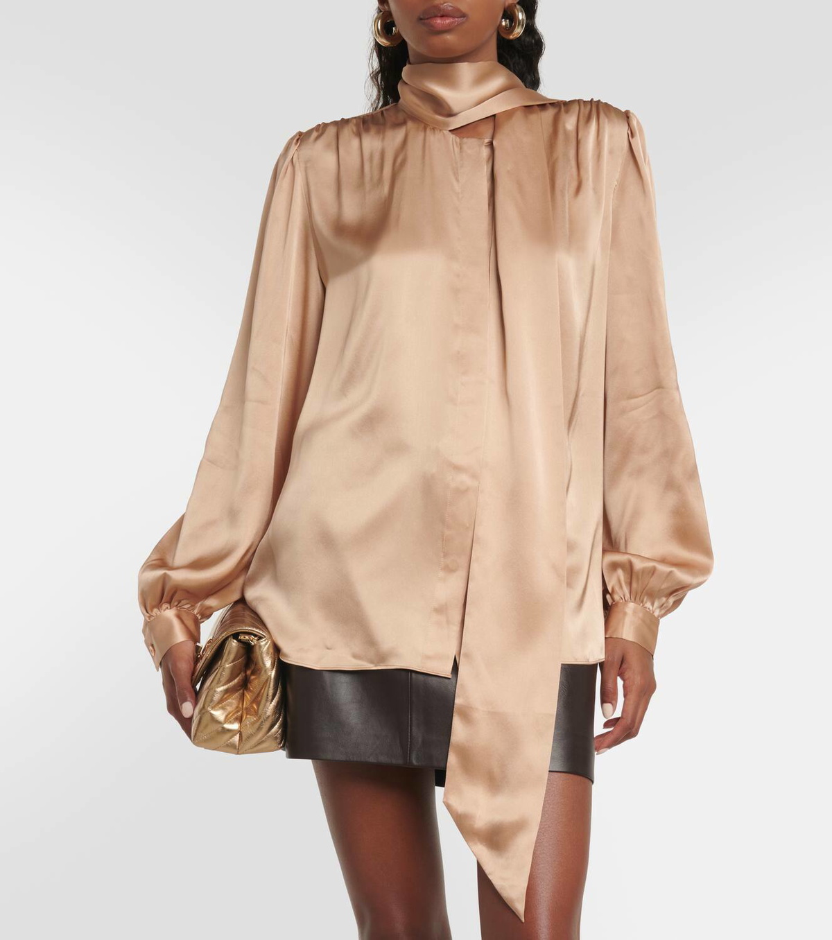 Frame Tie-neck silk blouse Frame Denim
