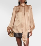 Frame Tie-neck silk blouse