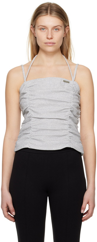 Photo: DRAE Silver Halter Tank Top