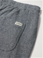 Oliver Spencer Loungewear - Straight-Leg Striped Cotton-Jersey Drawstring Shorts - Blue