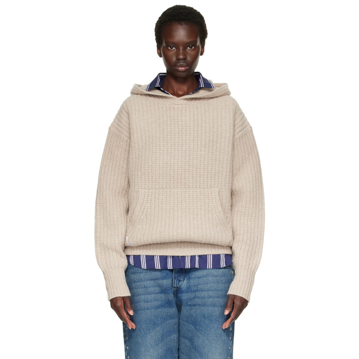 Photo: HommeGirls Beige Chunky Knit Hoodie