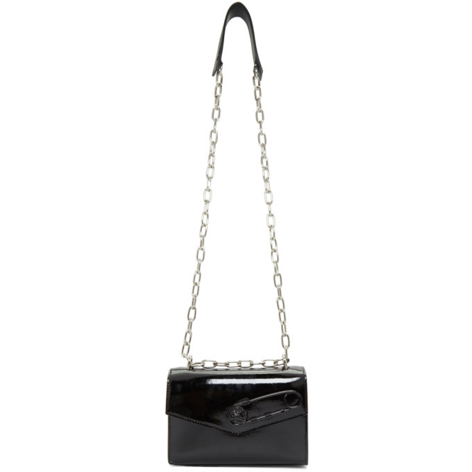 Photo: Versus Black Patent Safety Pin Shoulder Bag
