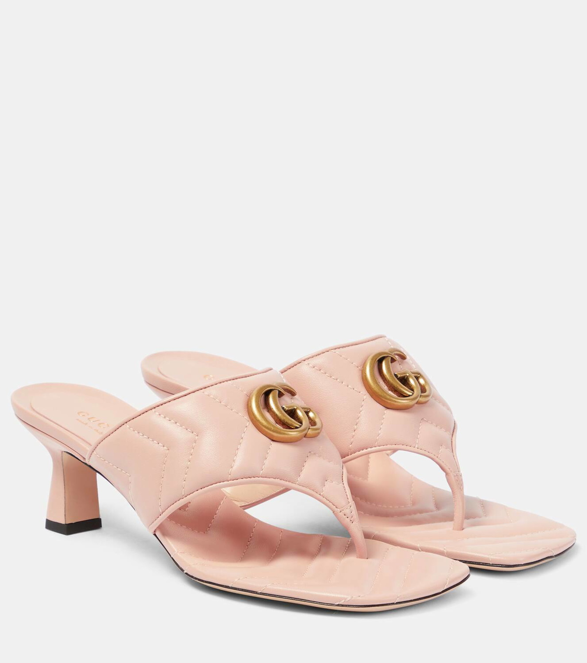 Gucci light high quality pink leather thong sandal