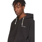 Champion Reverse Weave Black Script Logo Full Zip Hoodie