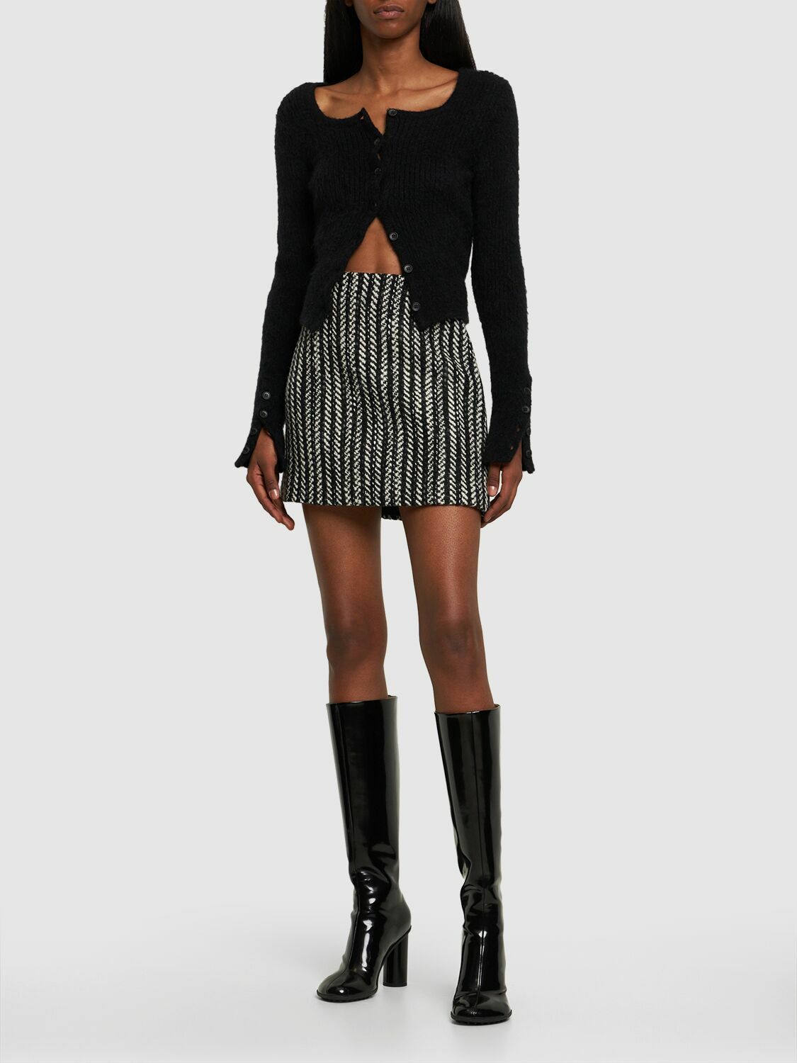 スカート MSGM WOOL BLEND SHORT SKIRT WITH SLIT MSGM - Wool Blend Mini Skirt MSGM