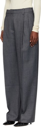 TONYWACK Gray Pleated Wool Tailored Trousers