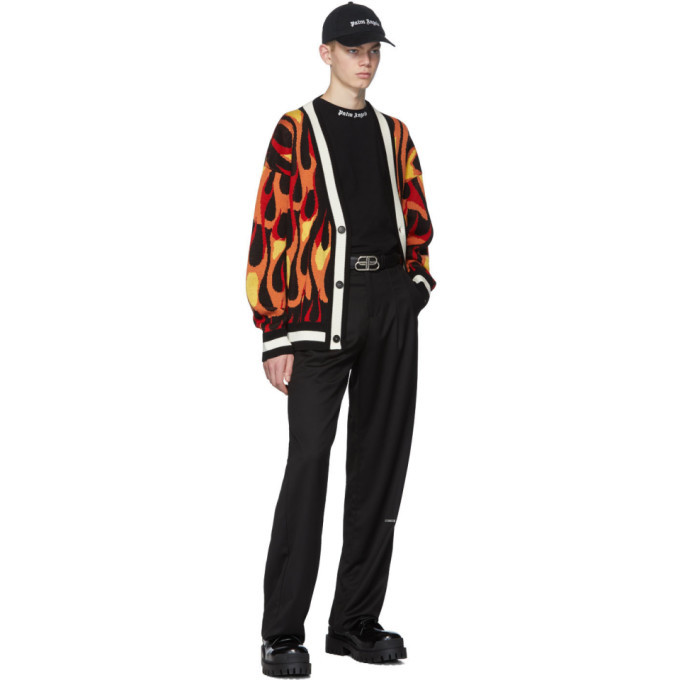 Palm Angels Multicolor Wool Flames Cardigan Palm Angels