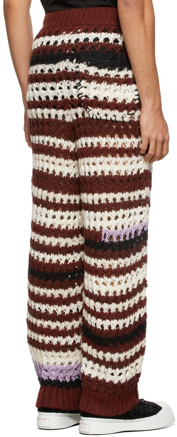 Marni Striped Crochet-knit Straight-leg Pants - Cream - ShopStyle