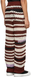 Marni Red & Off-White Crochet Sweatpants