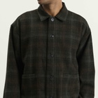 YMC Men's Wool Check PJ Overshirt in Brown Multi