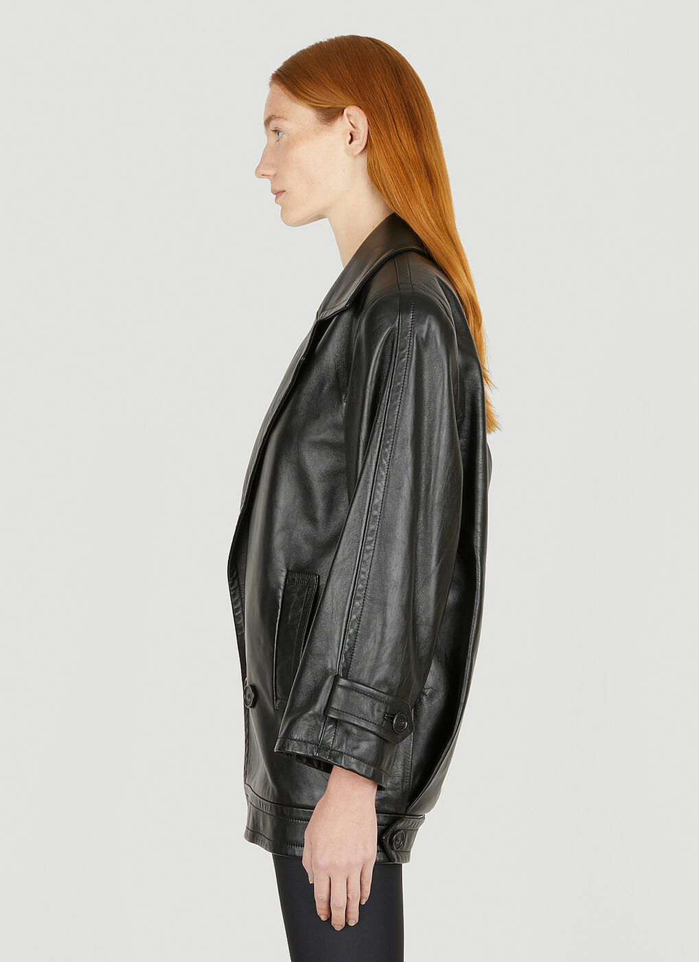【関税&送料込】Saint Laurent Black Leather Jacket Saint Laurent Black Leather Trucker Jacket Saint Laurent