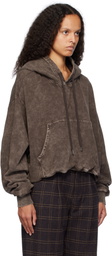 R13 Brown Balloon Popover Hoodie