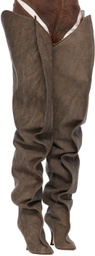 Y/Project Brown Scrunch Boots