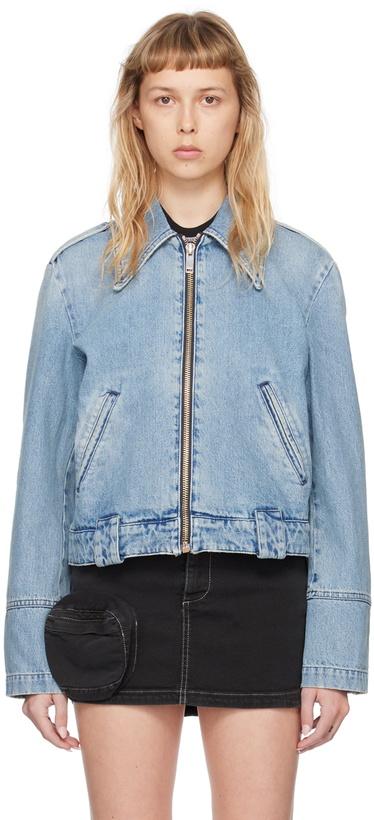 Photo: HALFBOY Blue Oversized Denim Biker Jacket
