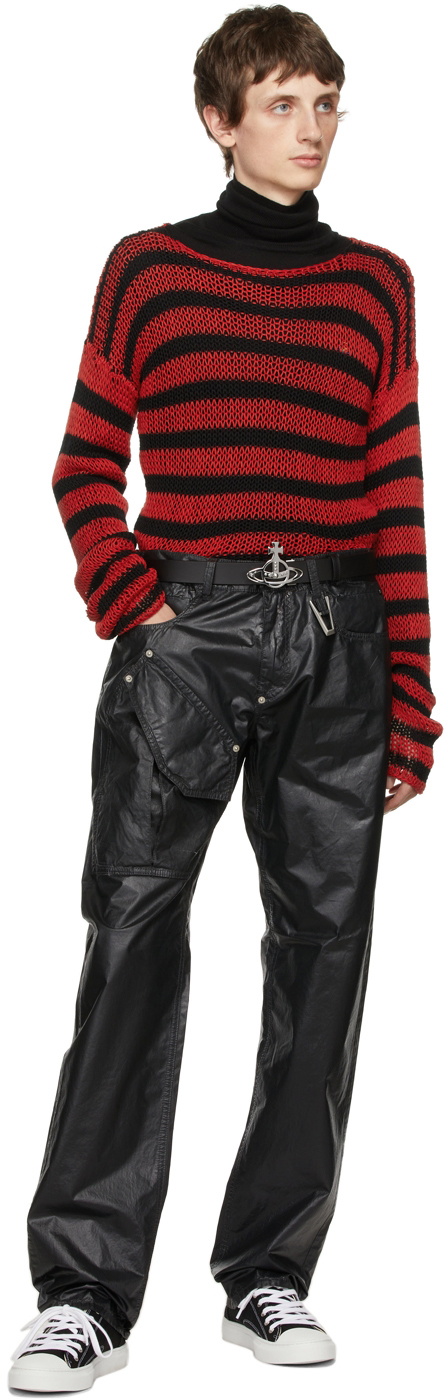 Orb Buckle Leather Belt in Black - Vivienne Westwood