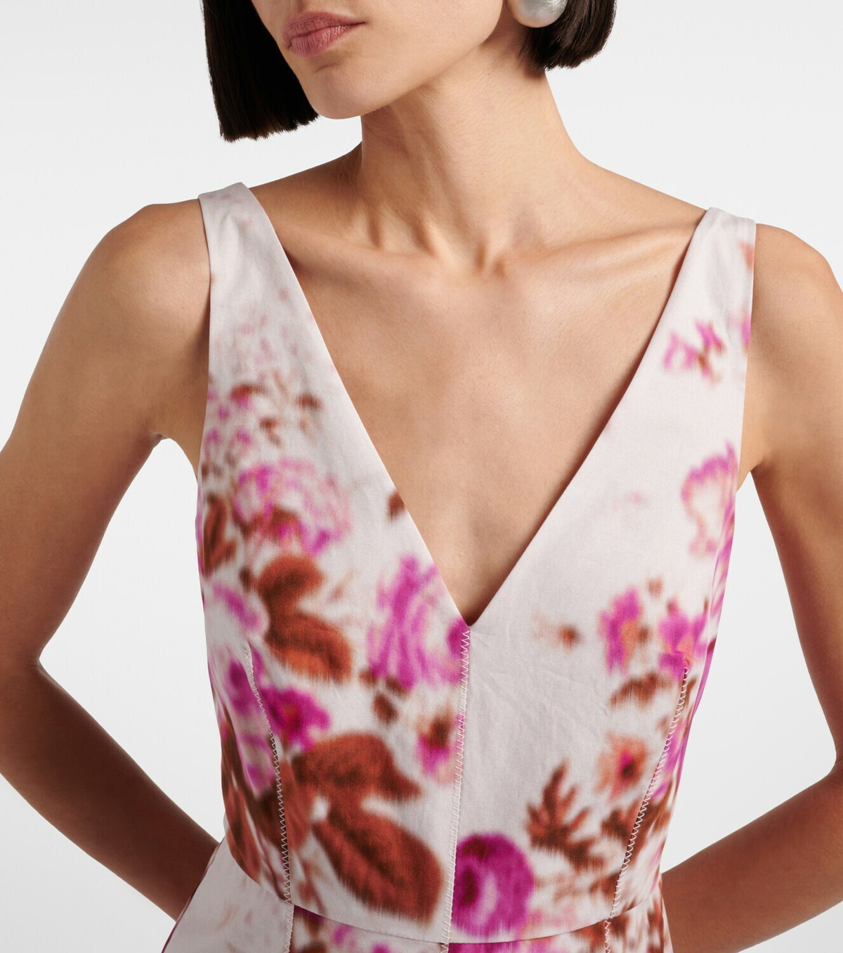 Erdem Floral cotton poplin cocktail dress