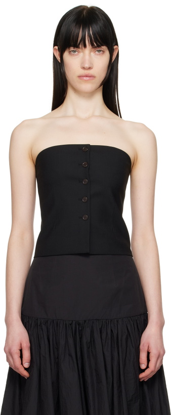Photo: AMOMENTO Black Button Up Bustier Top
