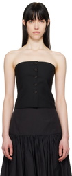 AMOMENTO Black Button Up Bustier Top