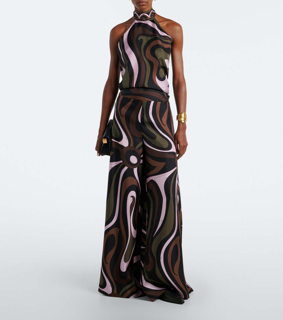 Pucci Marmo halterneck silk twill top