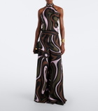 Pucci Marmo halterneck silk twill top