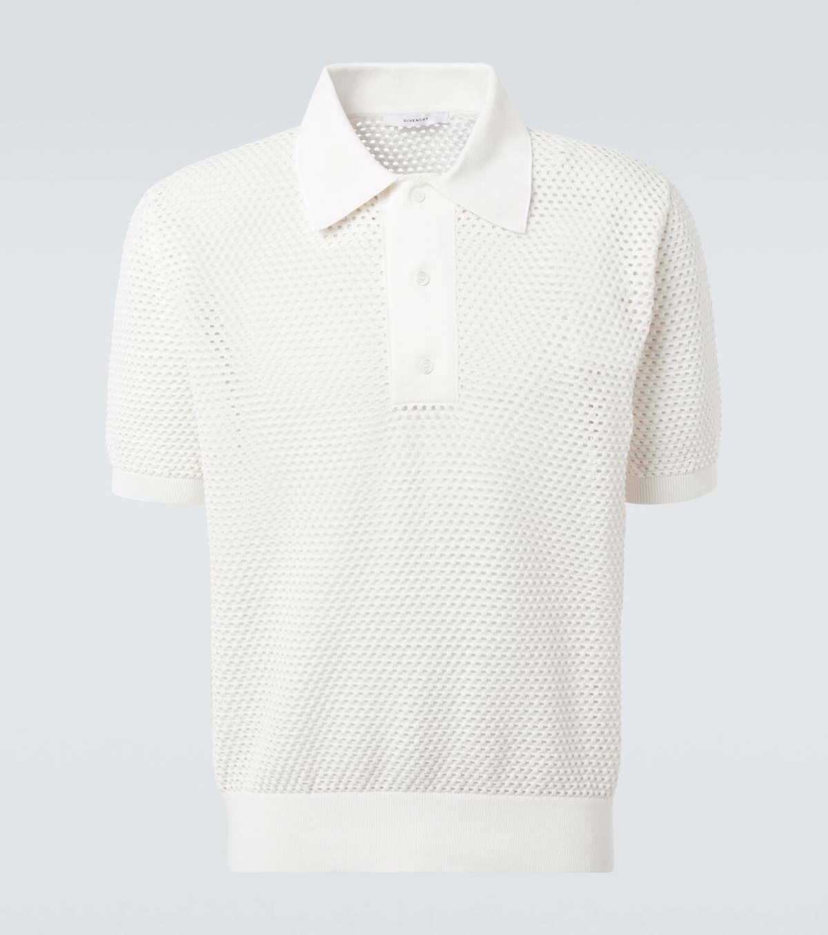 Givenchy Open-knit cotton-blend polo shirt