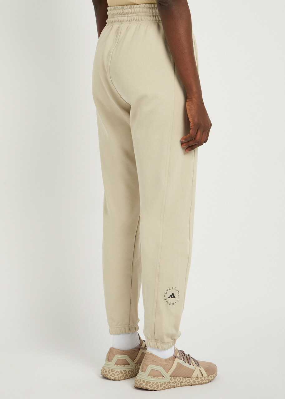 Adidas X Stella Mccartney Logo-print Cotton Sweatpants Beige