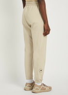 Adidas X Stella Mccartney Logo-print Cotton Sweatpants Beige