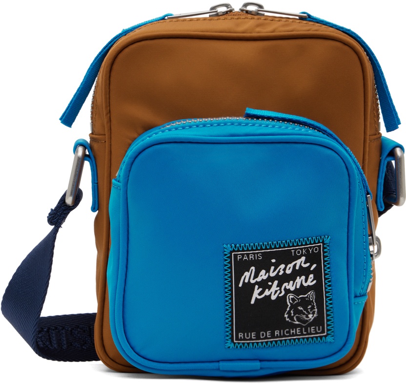 Photo: Maison Kitsuné Tan & Blue 'The Traveller' Crossbody Bag