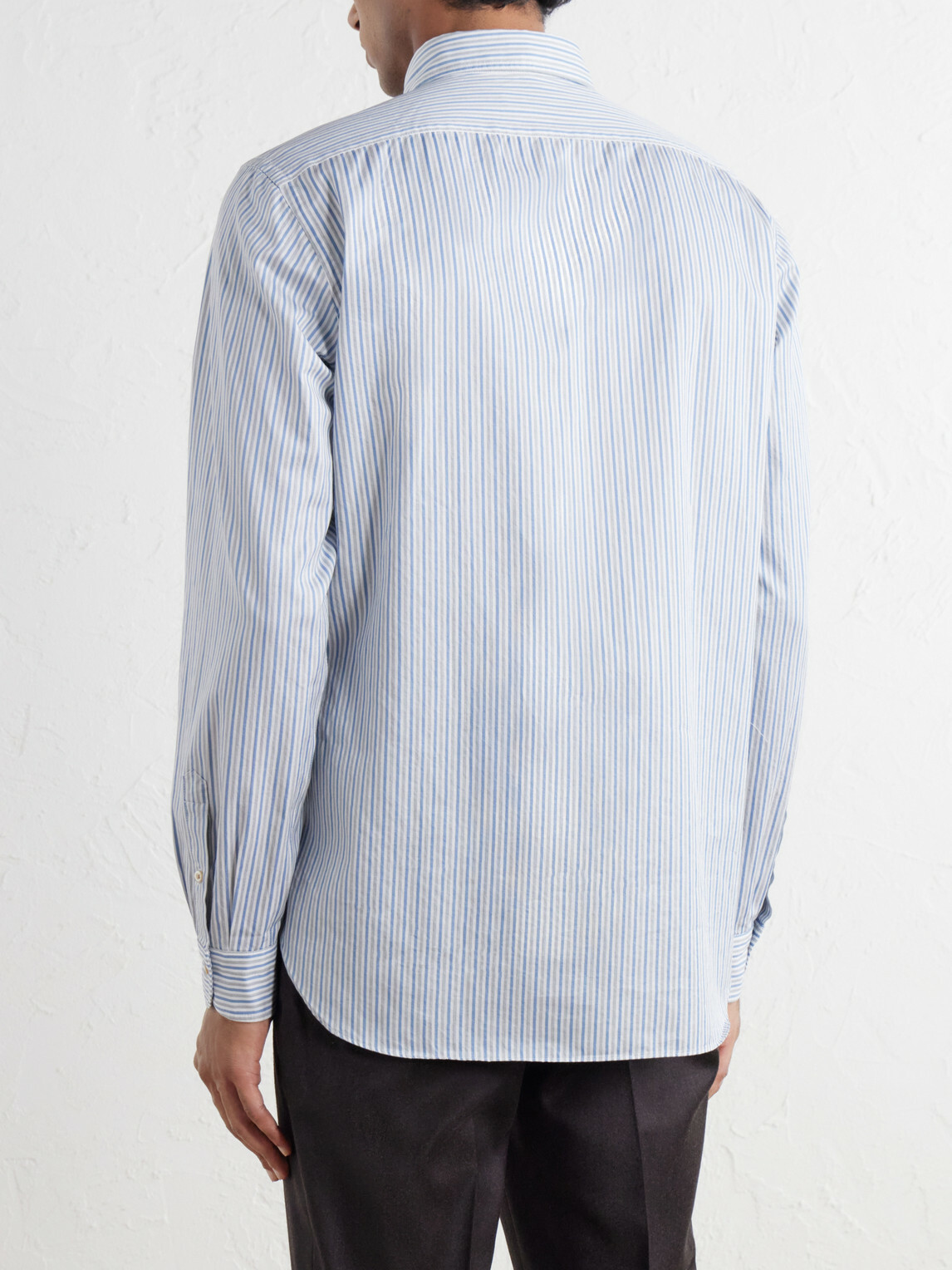 Boglioli - Button-Down Collar Striped Cotton Shirt - Blue