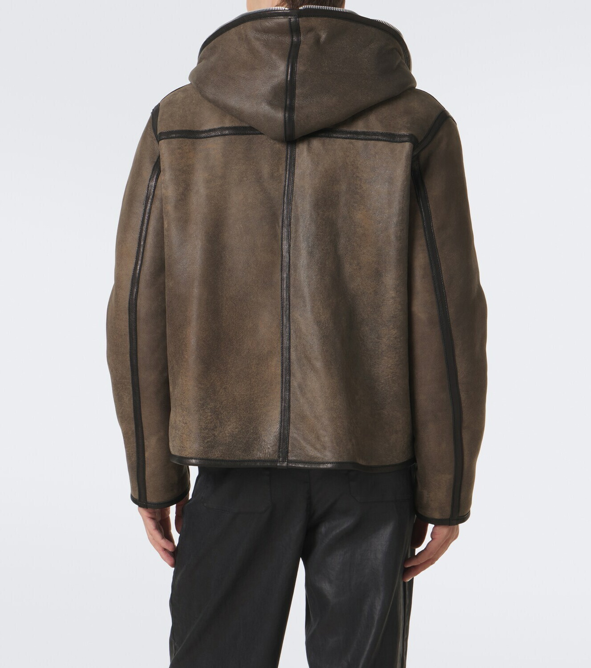 Our Legacy Hooded shearling-lined leather jacket