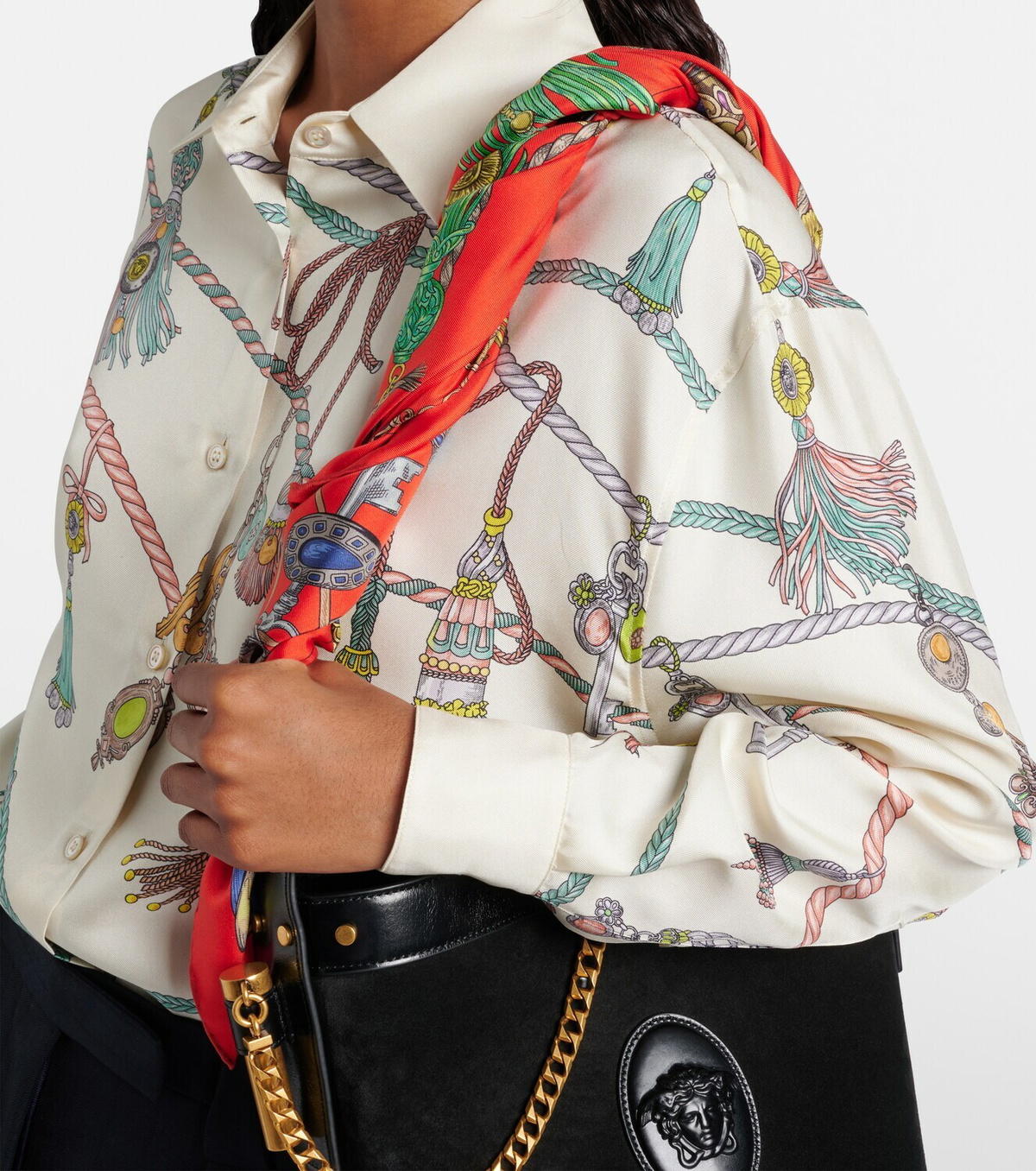 Versace Printed silk twill scarf