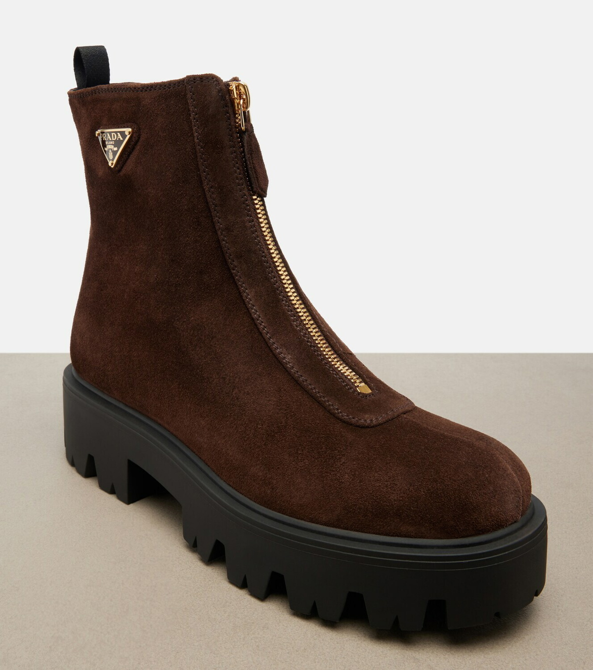 Prada Suede platform ankle boots