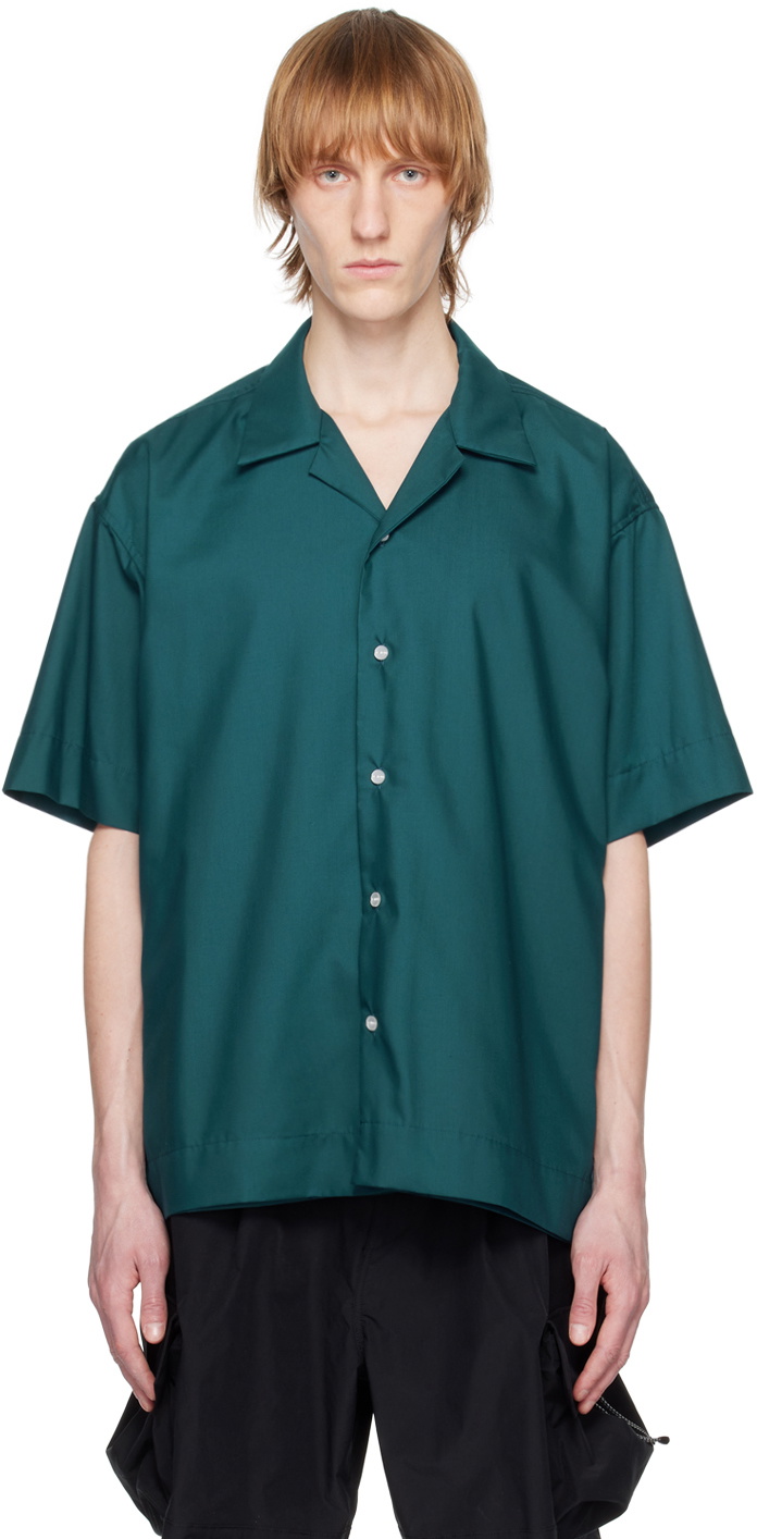 meanswhile Green Side Slit Shirt