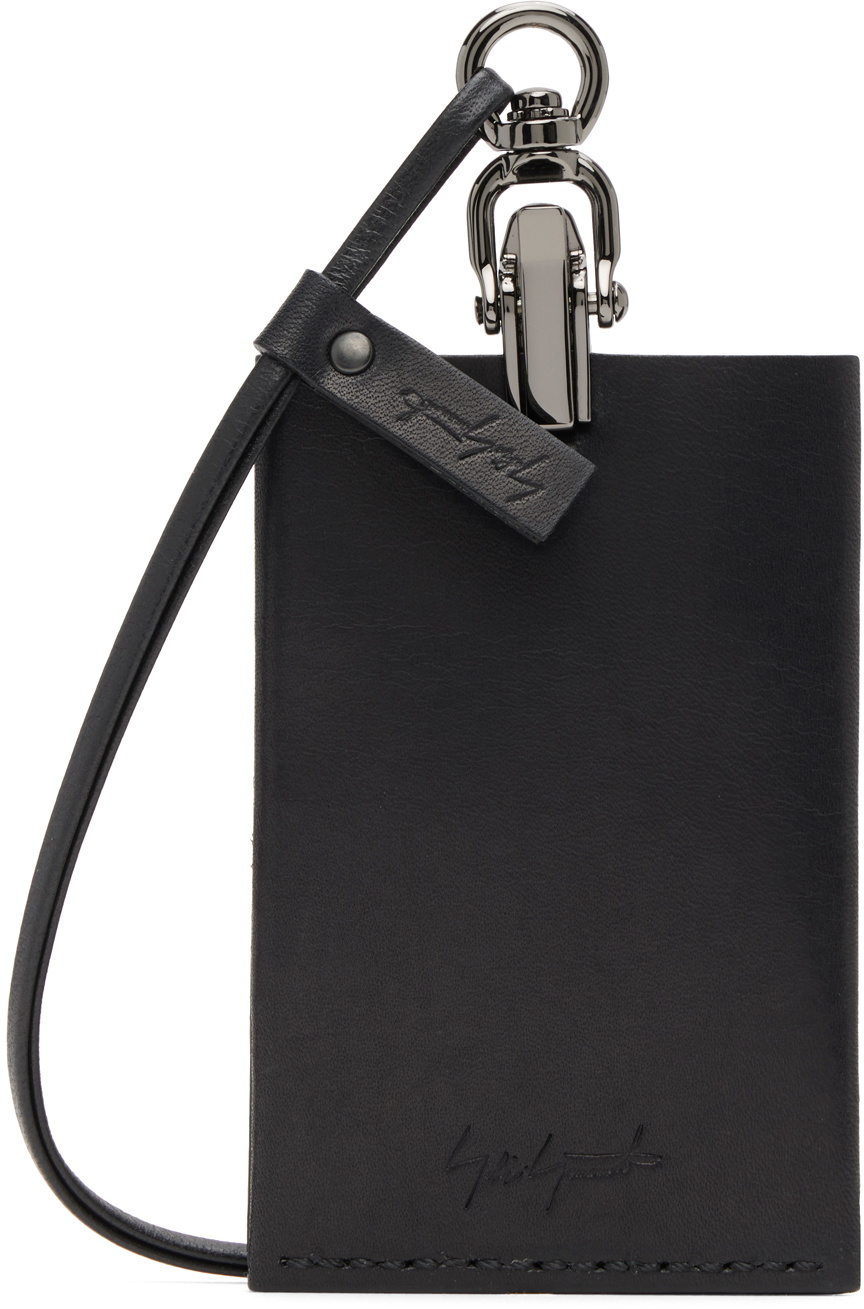 Yohji Yamamoto Black Leather Pass Holder Yohji Yamamoto
