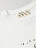 Remi Relief - Distressed Printed Cotton-Jersey T-Shirt - Neutrals