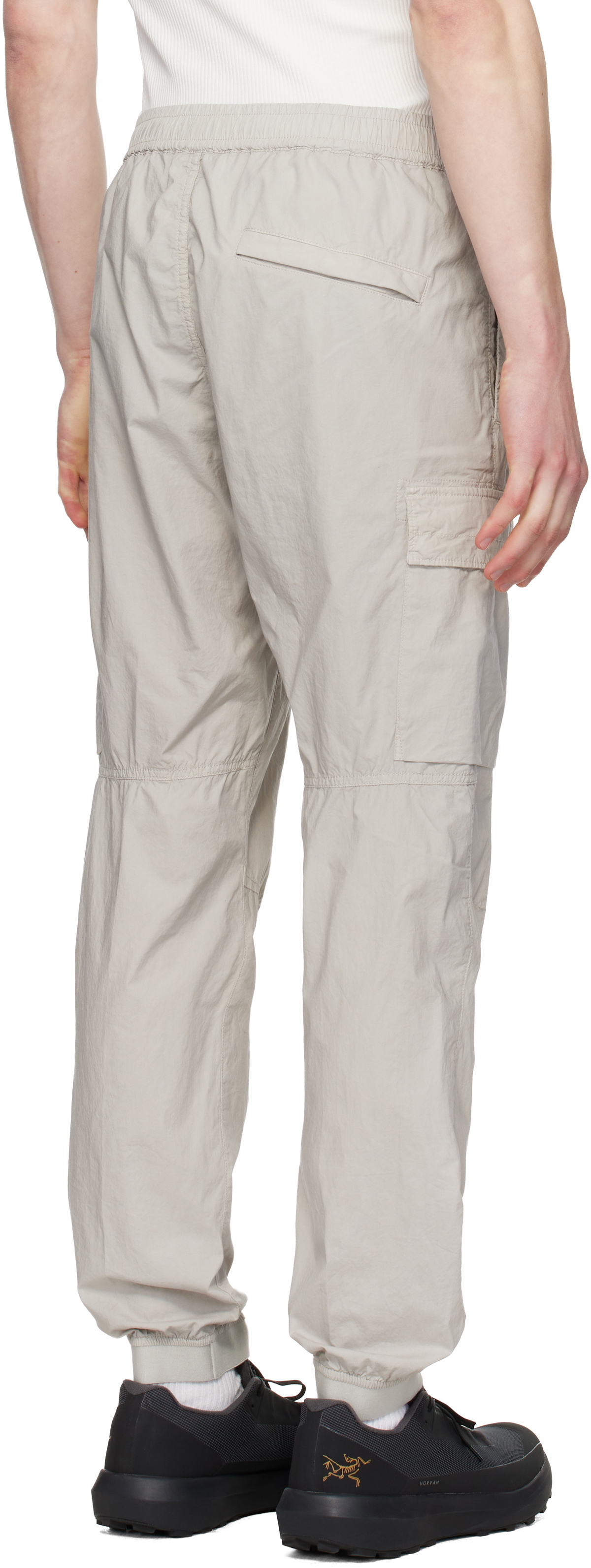 Stone Island Gray 3100031 Stretch Cotton Tela 'Paracadute' Cargo Pants