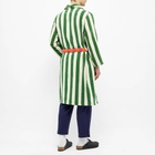 Dusen Dusen Bathrobe in Green/White Stripe