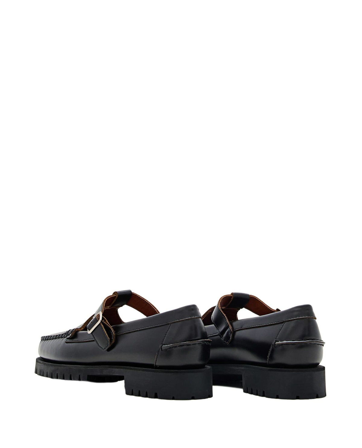 Sebago Georgina Lug Leather Loafer With T-bar