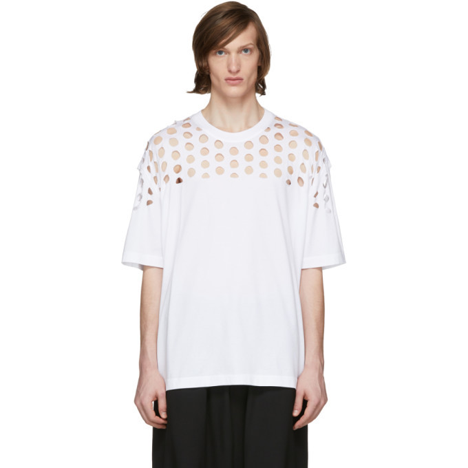 Photo: Maison Margiela White Oversized Cut-Out T-Shirt