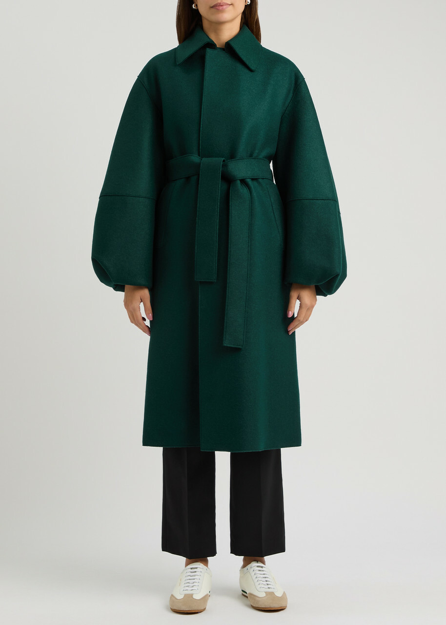 harris wharf london wool tie waist blanket coat