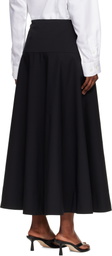 St. Agni Black Cotton Circle Hem Maxi Skirt