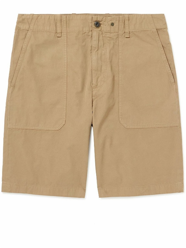 Photo: Rag & Bone - Cliffe Straight-Leg Peached-Cotton Shorts - Neutrals