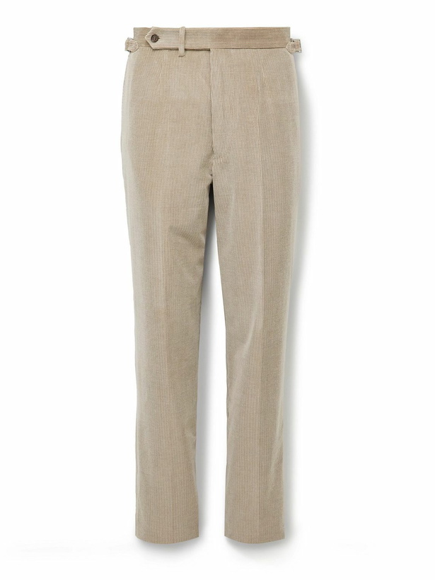 Photo: Dunhill - Straight-Leg Cotton and Cashmere-Blend Corduroy Suit Trousers - Neutrals