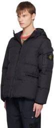 Stone Island Black Garment-Dyed Down Jacket