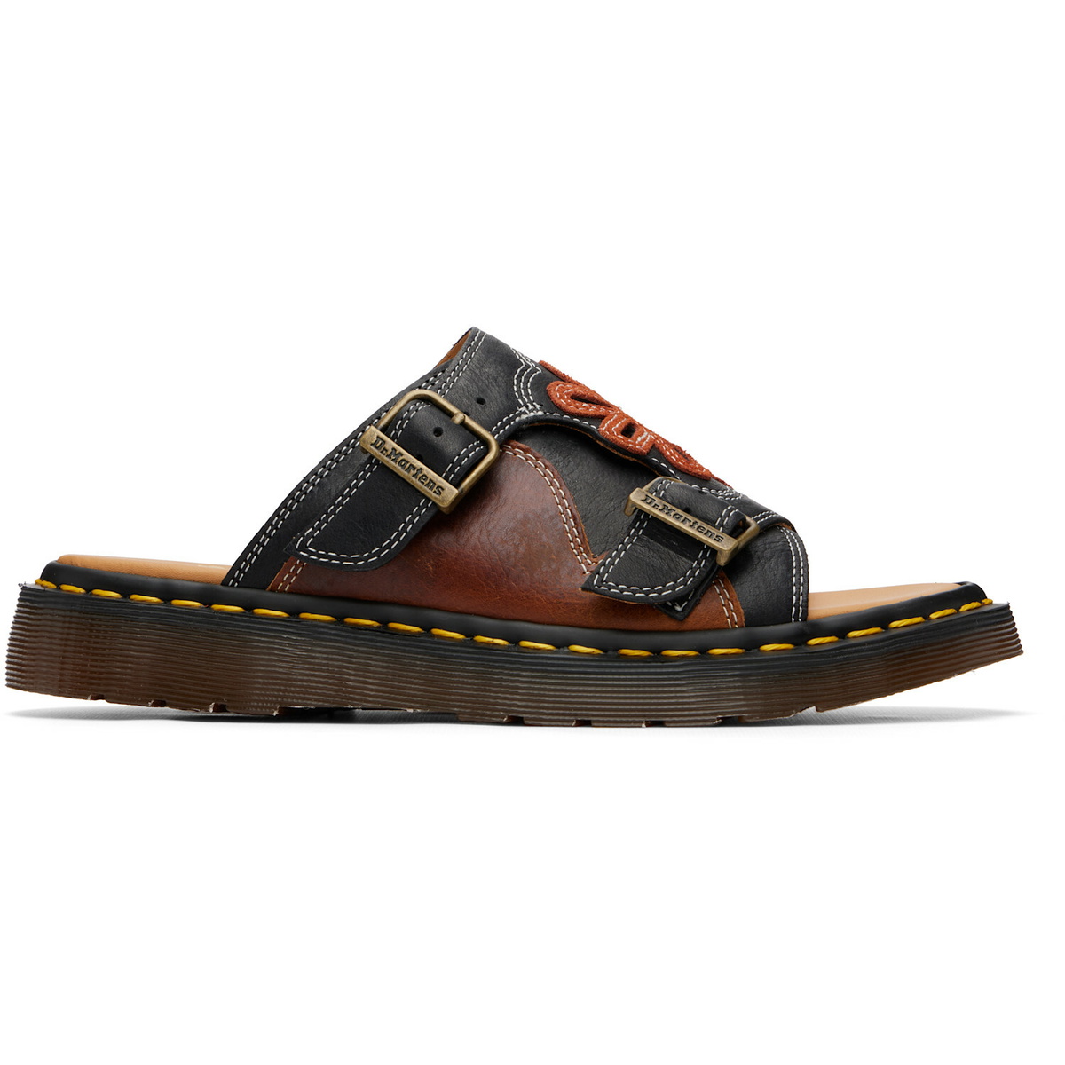 Dr. Martens Black Dayne 'Made In England' Applique Sandals