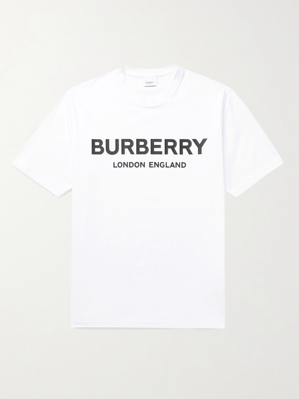 Photo: BURBERRY - Logo-Print Cotton-Jersey T-Shirt - White