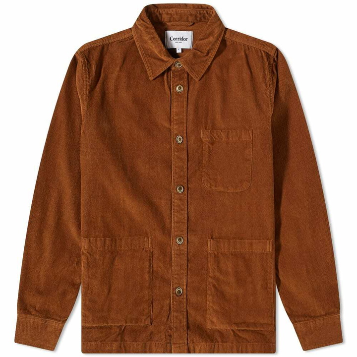 Photo: Corridor Men's Corduroy Overshirt in Tobacco