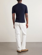 FEDELI - Ribbed Cotton T-Shirt - Blue