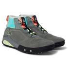 Nike - ACG Ruckel Ridge Perforated Suede and Flyknit Sneakers - Men - Gray